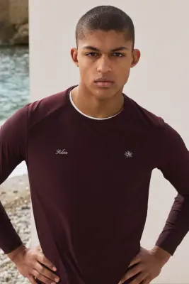 T-shirt de sport à manches longues CoolMove™ - Prune foncé/soleil — photo 1
