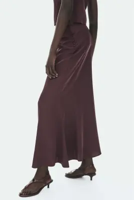 Jupe évasée avec boutons - Violet ancien foncé — photo 2