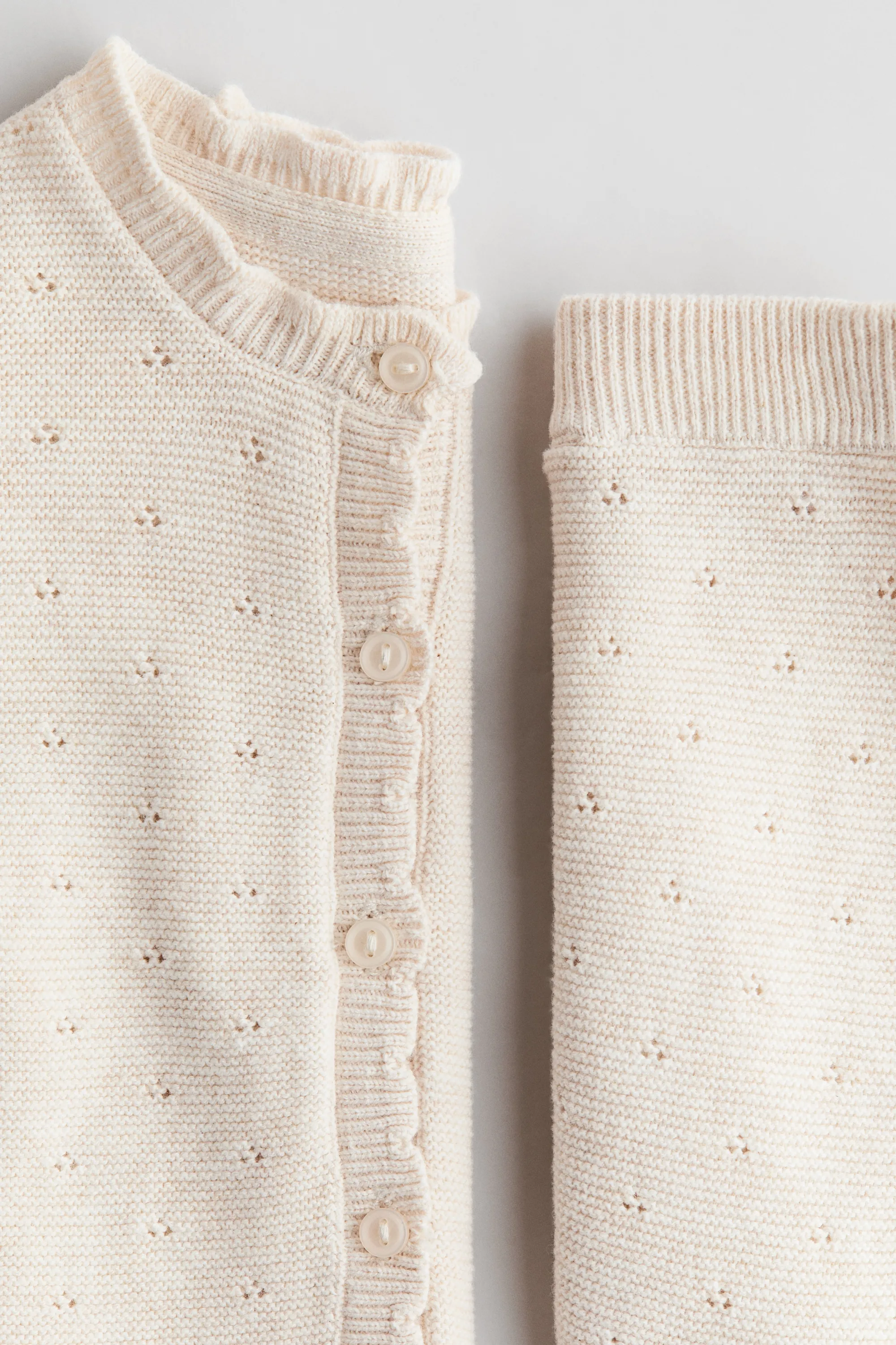 Ensemble 2 pièces en maille fine - Crème