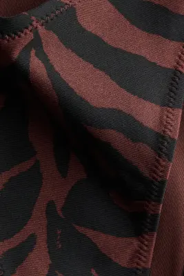 Bas de maillot Tanga à nouer - Marron foncé/imprimé zèbre — photo 4