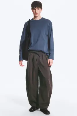 Pantalon à enfiler Barrel - Marron foncé — photo 4