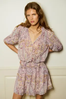 Robe tunique oversize - Rose clair/motif — photo 1