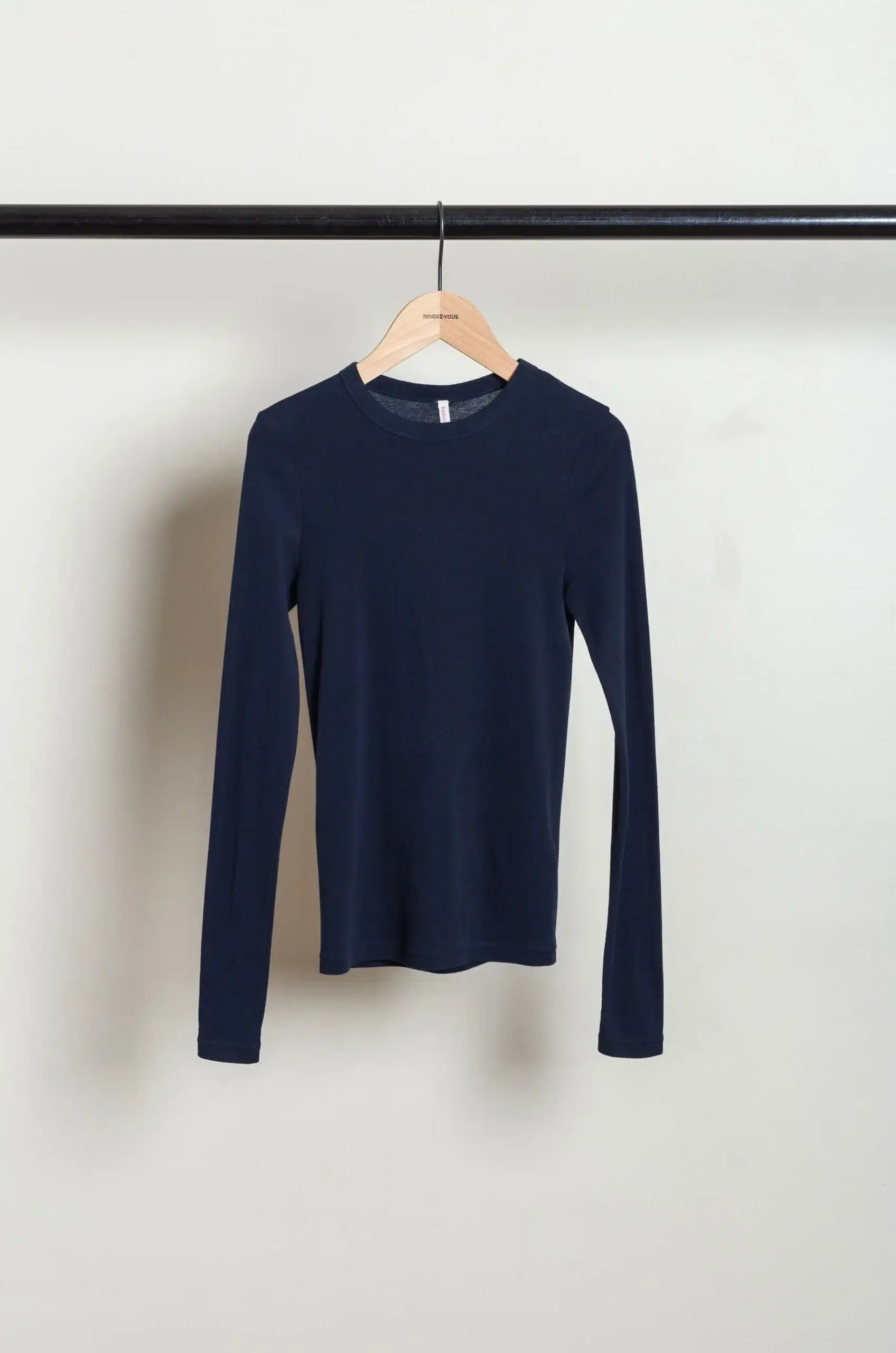 BABACO – Cotton/Silk Basic Long Sleeve T-shirt BA01-CR36 – Navy