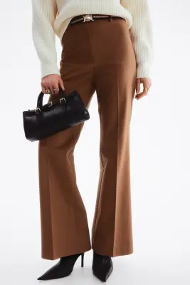 Pantalon bootcut avec ceinture - Marron — photo 3