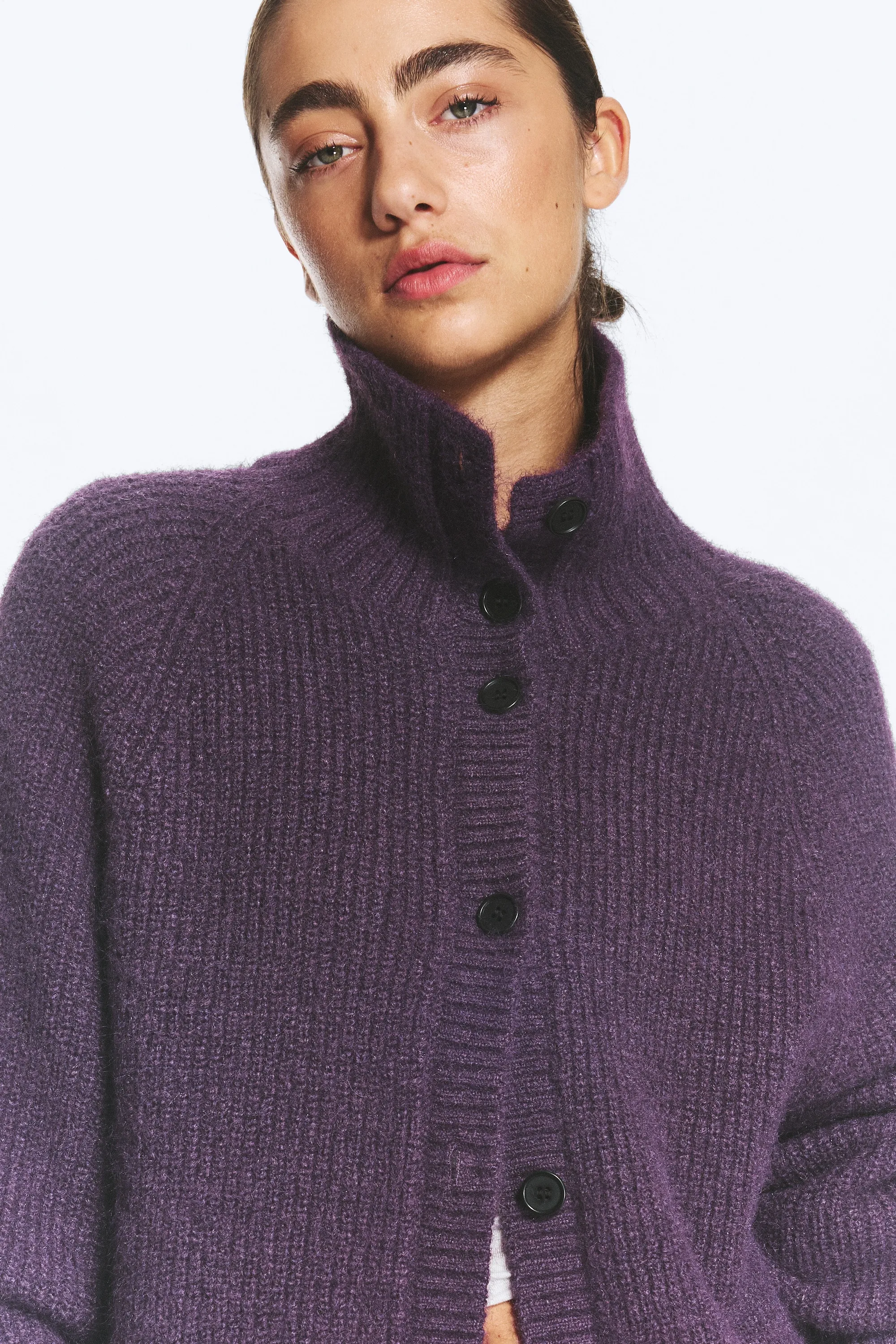 Cardigan boutonné - Lilas