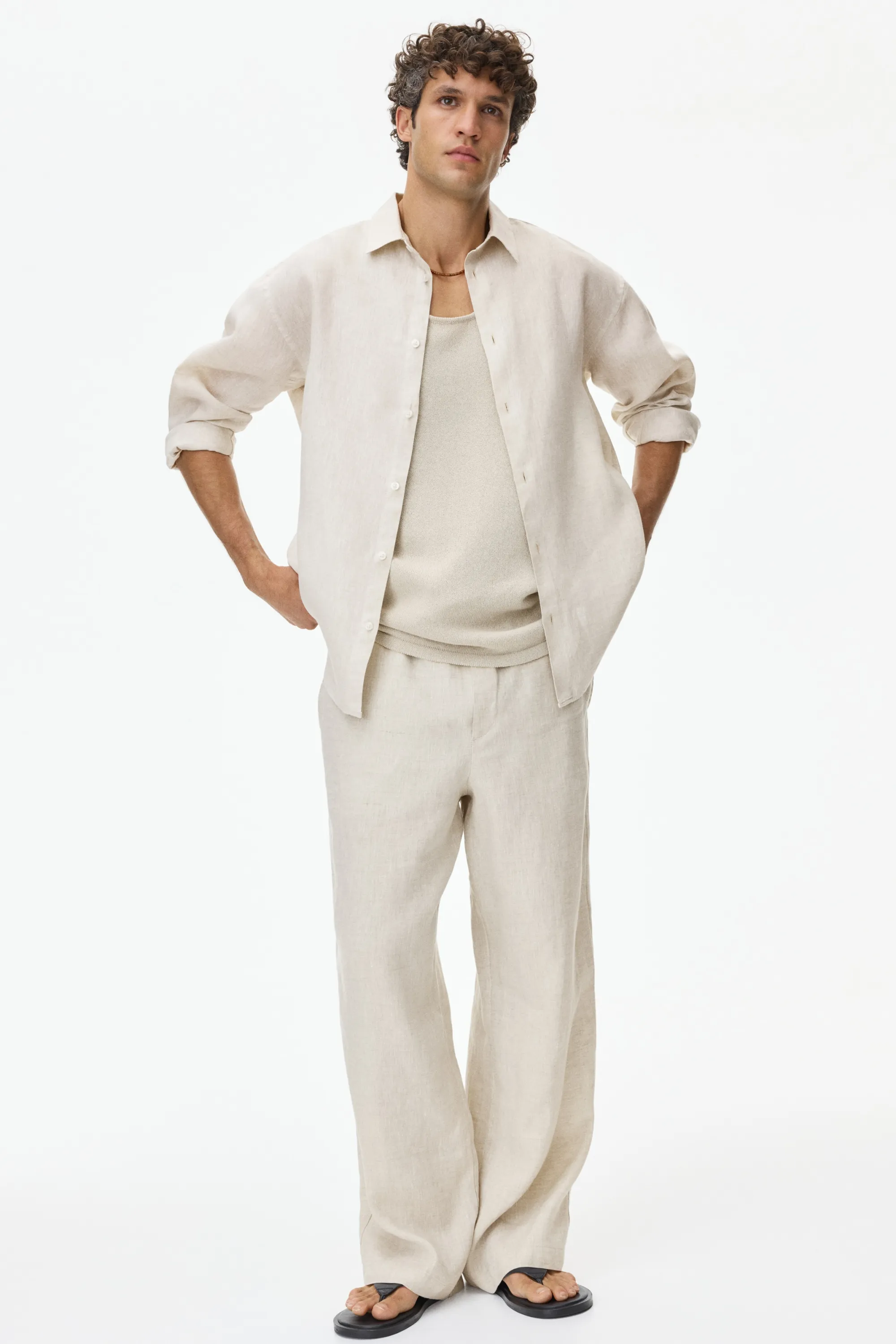 Chemise Relaxed Fit en lin - Crème