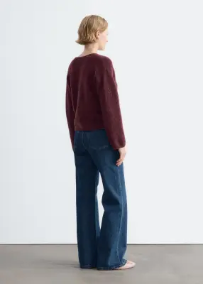 Cardigan en maille d’alpaga mélangé - Bordeaux — photo 4