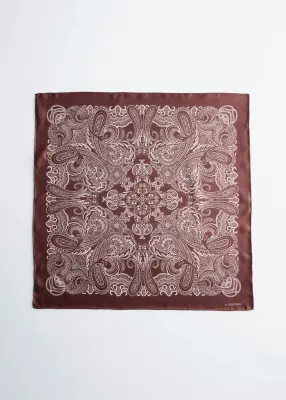 Foulard en soie à motif cachemire - Brun/Cachemire blanc — photo 3