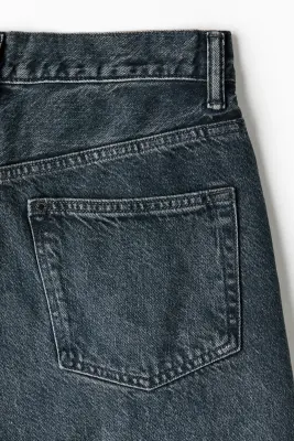 Loose Jeans - Bleu denim foncé délavé — photo 4