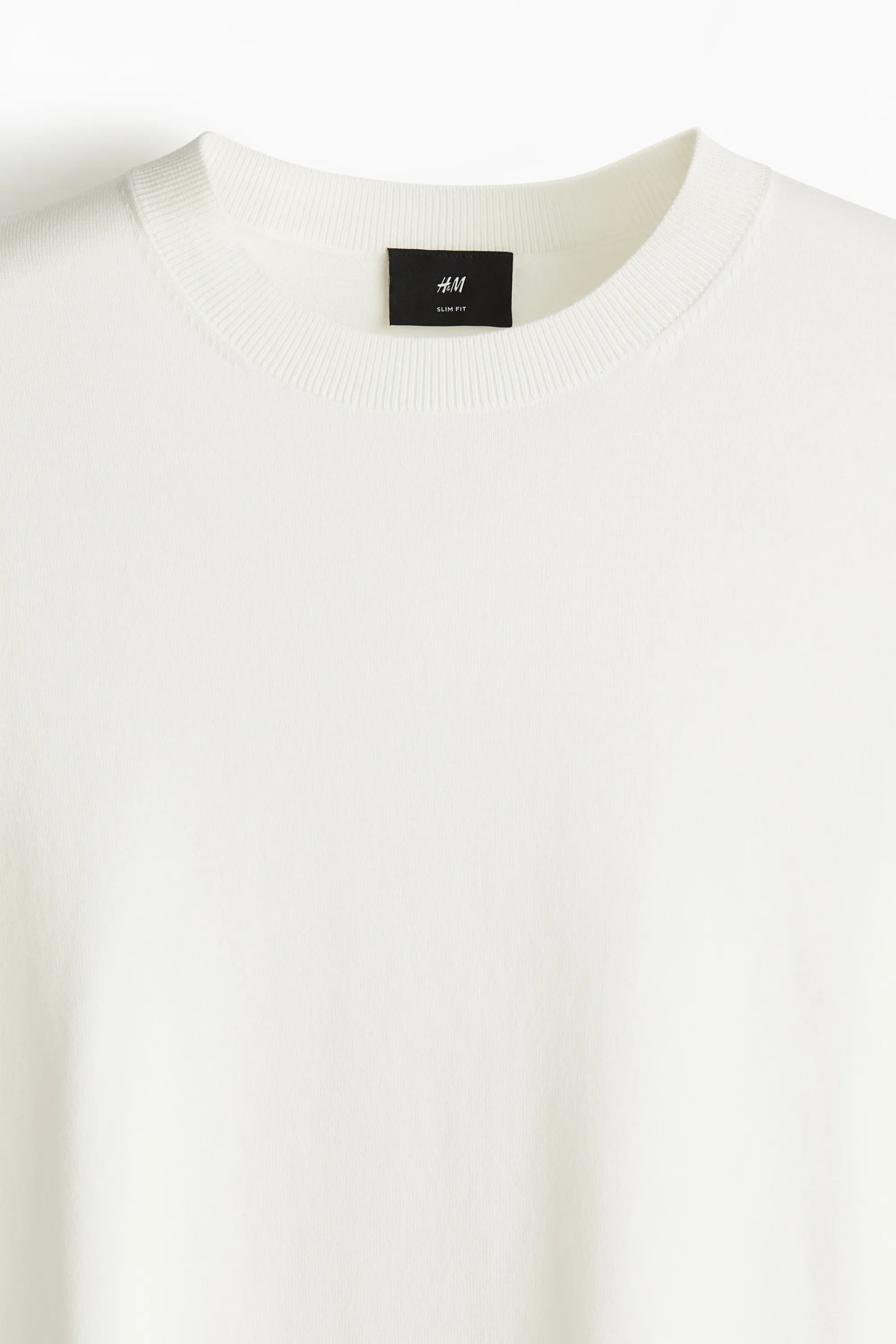 T-shirt Slim Fit en maille fine - Blanc