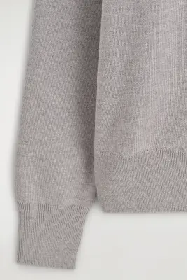 PULL COL ROULÉ LAINE MÉRINOS - GRIS CHINÉ — photo 4