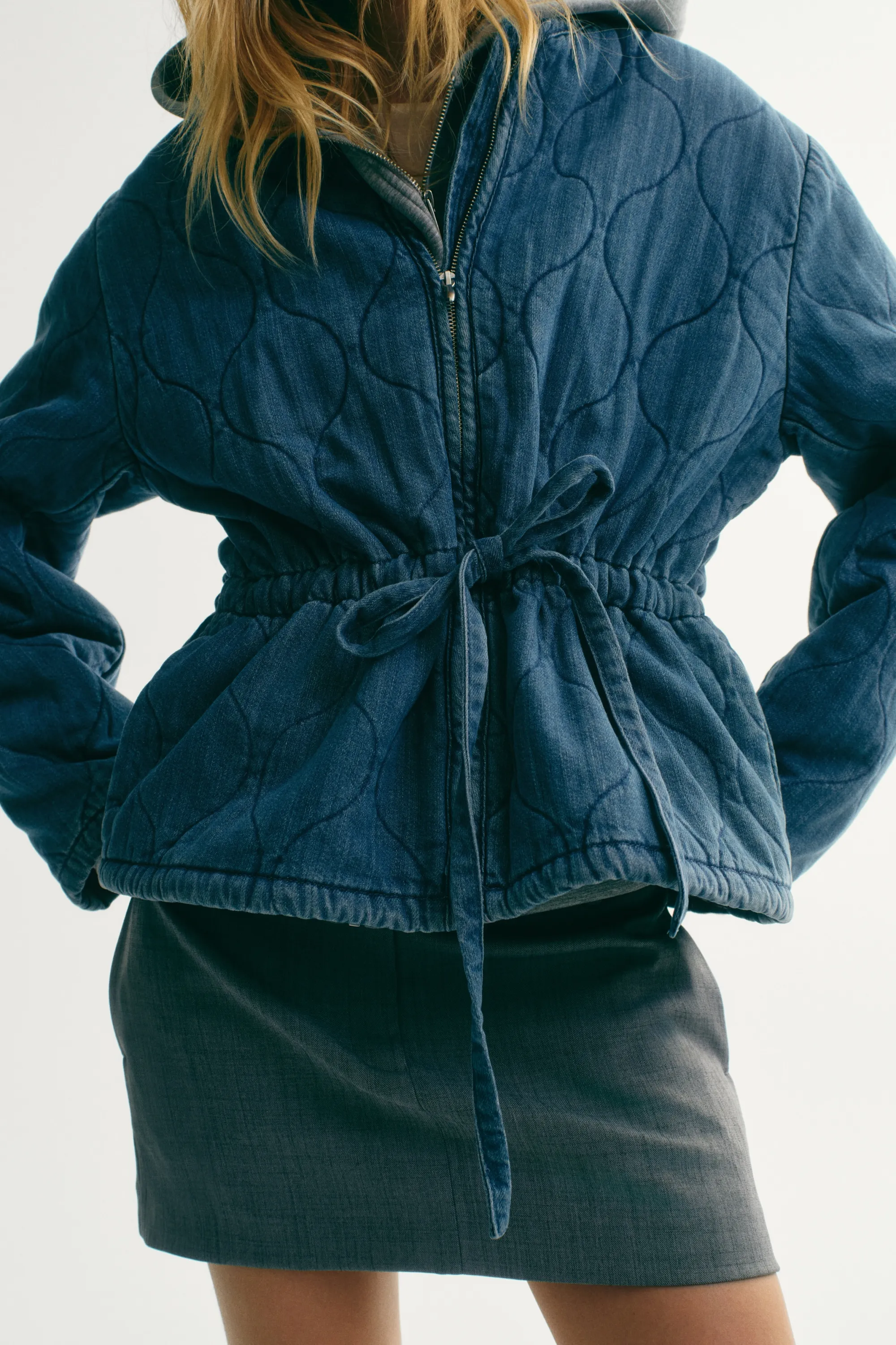 Veste matelassée en denim - Bleu denim