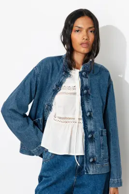 Veste Mandarin en jean Femme — photo 4