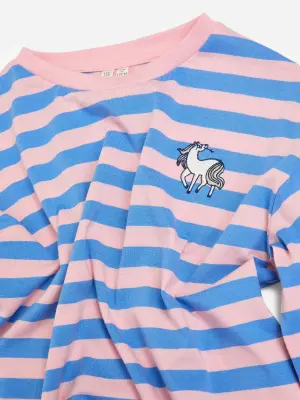 T-shirt décontracté - Rose/Bleu — photo 2