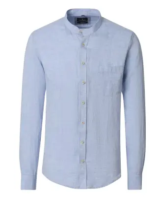CASA MODA CHEMISE LIN ML COL MAO Bleu ciel — photo 2
