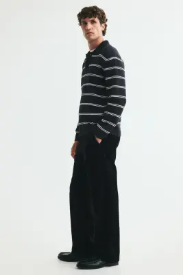 Pantalon Relaxed Fit en velours côtelé - Noir — photo 4