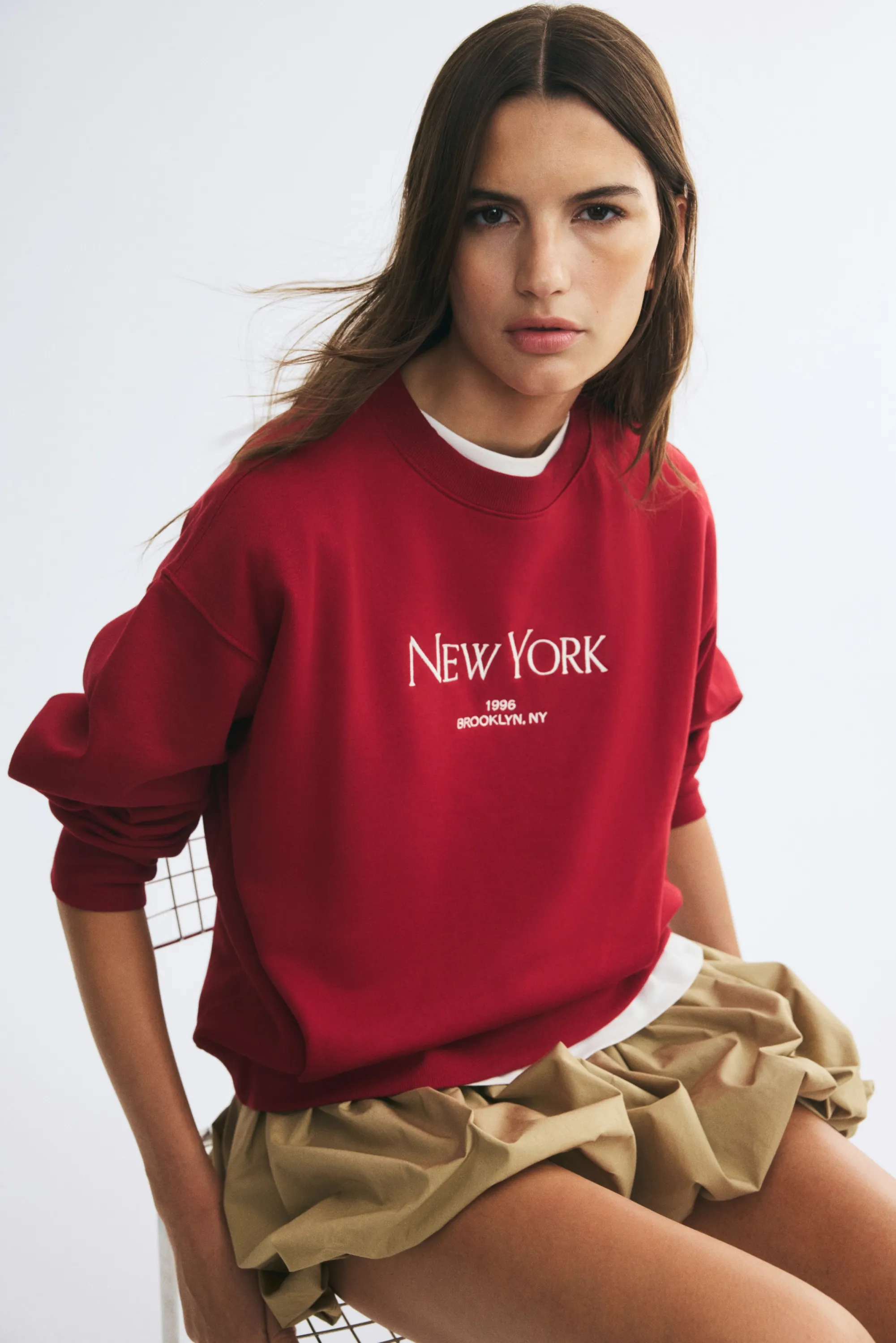 Sweat avec texte - Rouge/New York