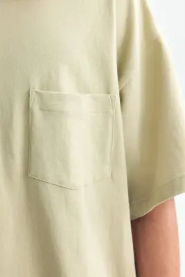 T-shirt Oversized Fit en coton - Vert ancien clair — photo 1