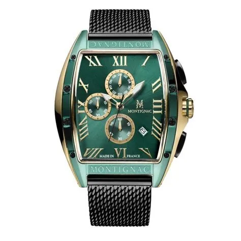 Montre homme quartz tonneau vert mow801