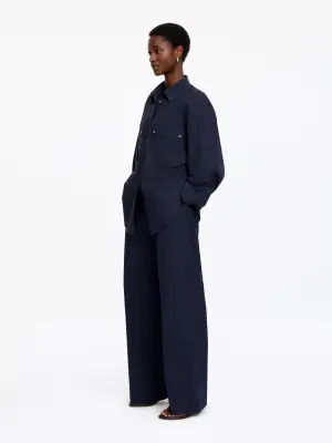 Chemise utilitaire en coton - Bleu foncé — photo 2