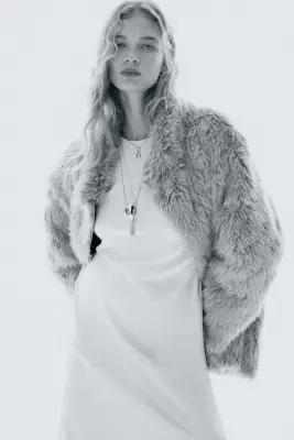 Robe avec dos ouvert et détail à nouer - Beige clair — photo 2