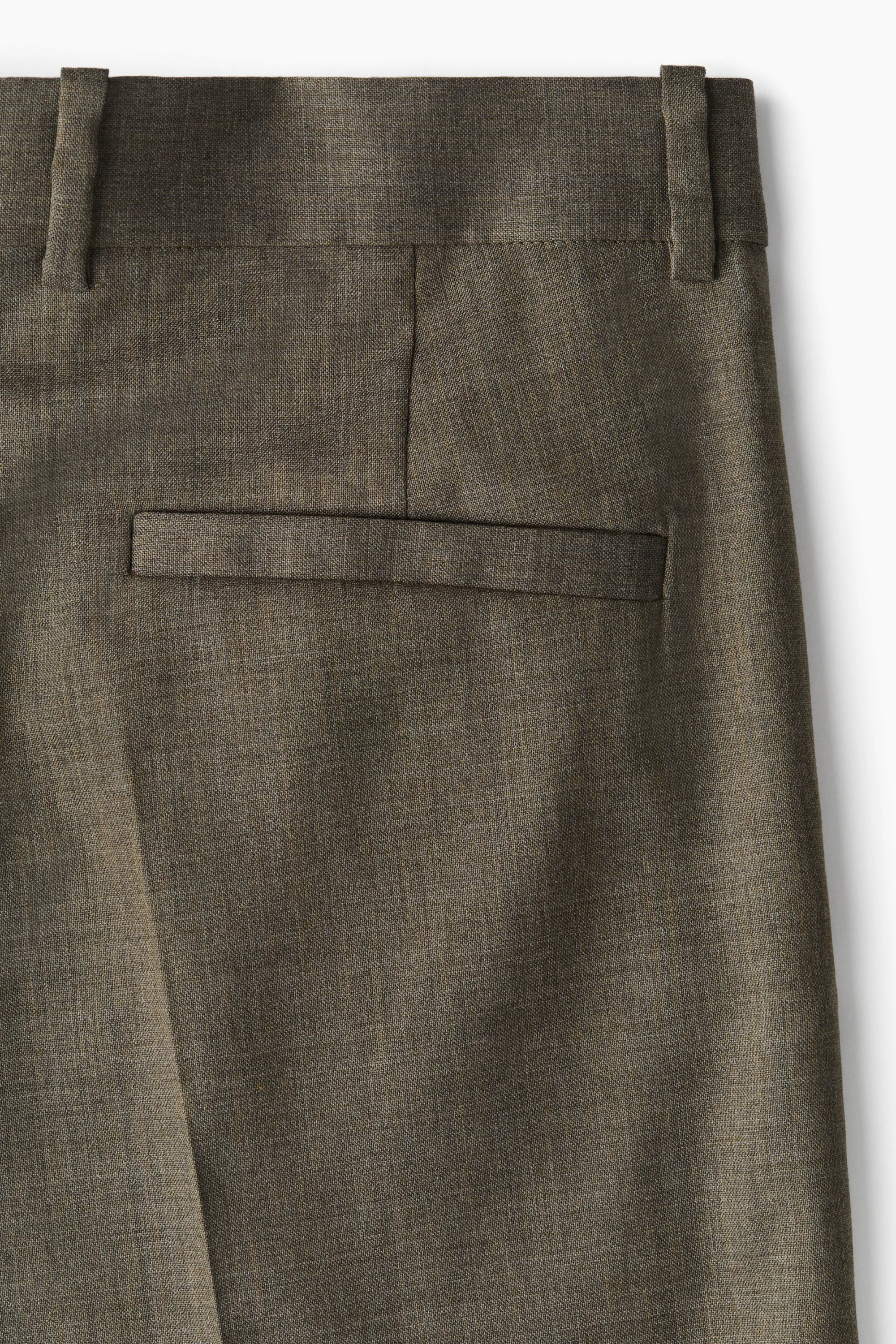 Pantalon de tailleur en laine - Vert kaki foncé chiné
