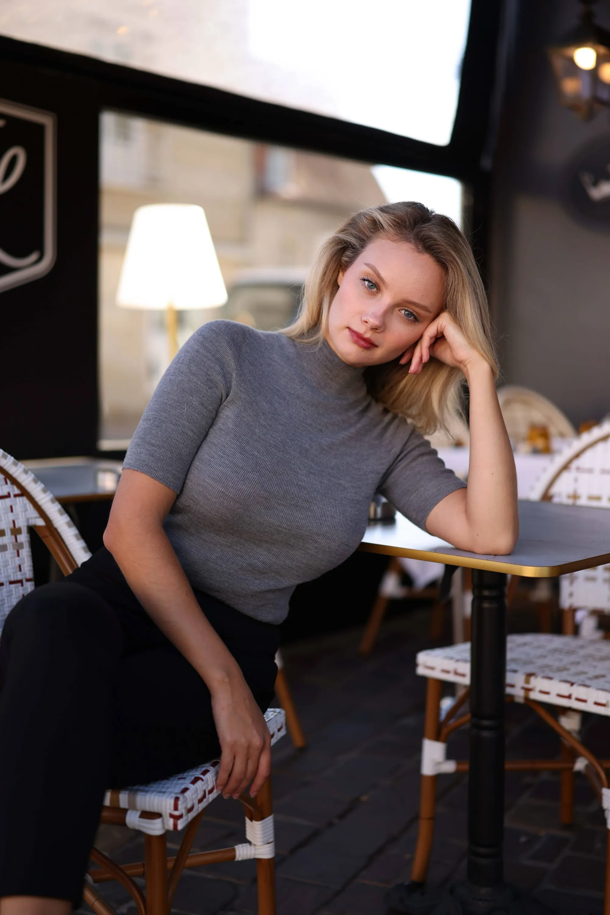 Sia Merino Wool Top - Grey