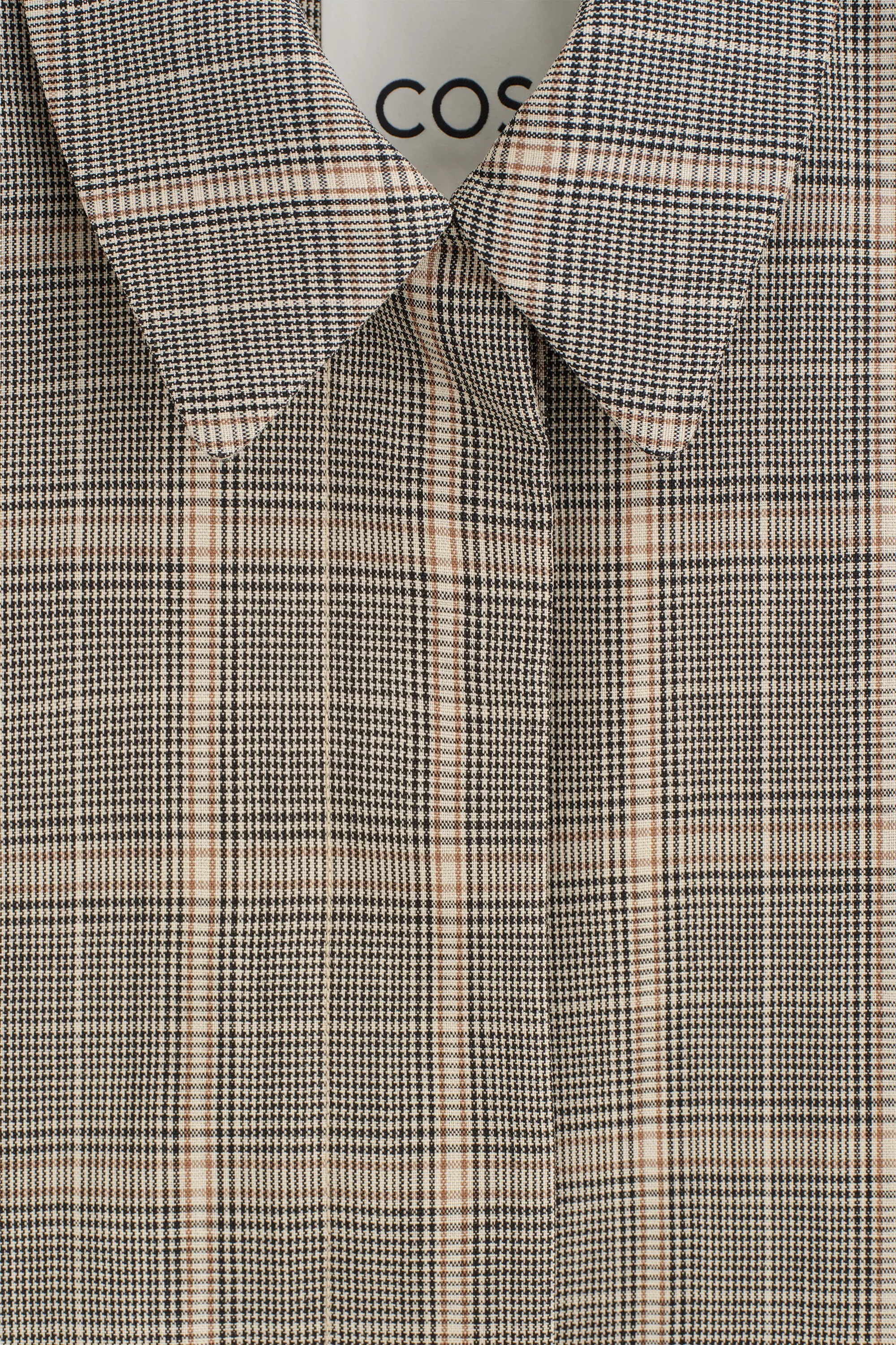 VESTE EN LAINE À CARREAUX - BEIGE / CARREAUX