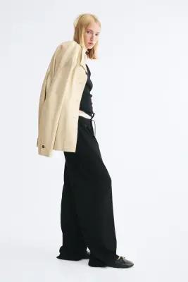 Pantalon à cordon - Noir — photo 3
