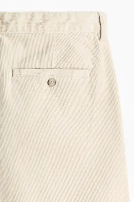 Pantalon Relaxed Fit en velours côtelé - Beige clair — photo 4
