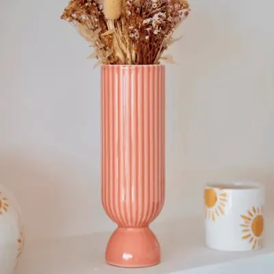 Grand bougeoir/vase Lus -  rose pêche — photo 2
