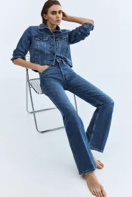 Bootcut High Jeans - Bleu denim — photo 1