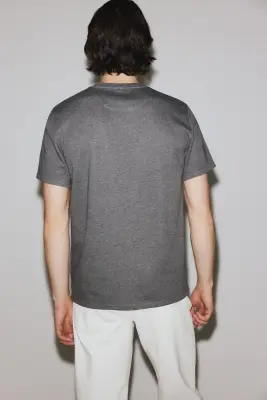 T-shirt Cooling Regular Fit - Gris foncé chiné — photo 5