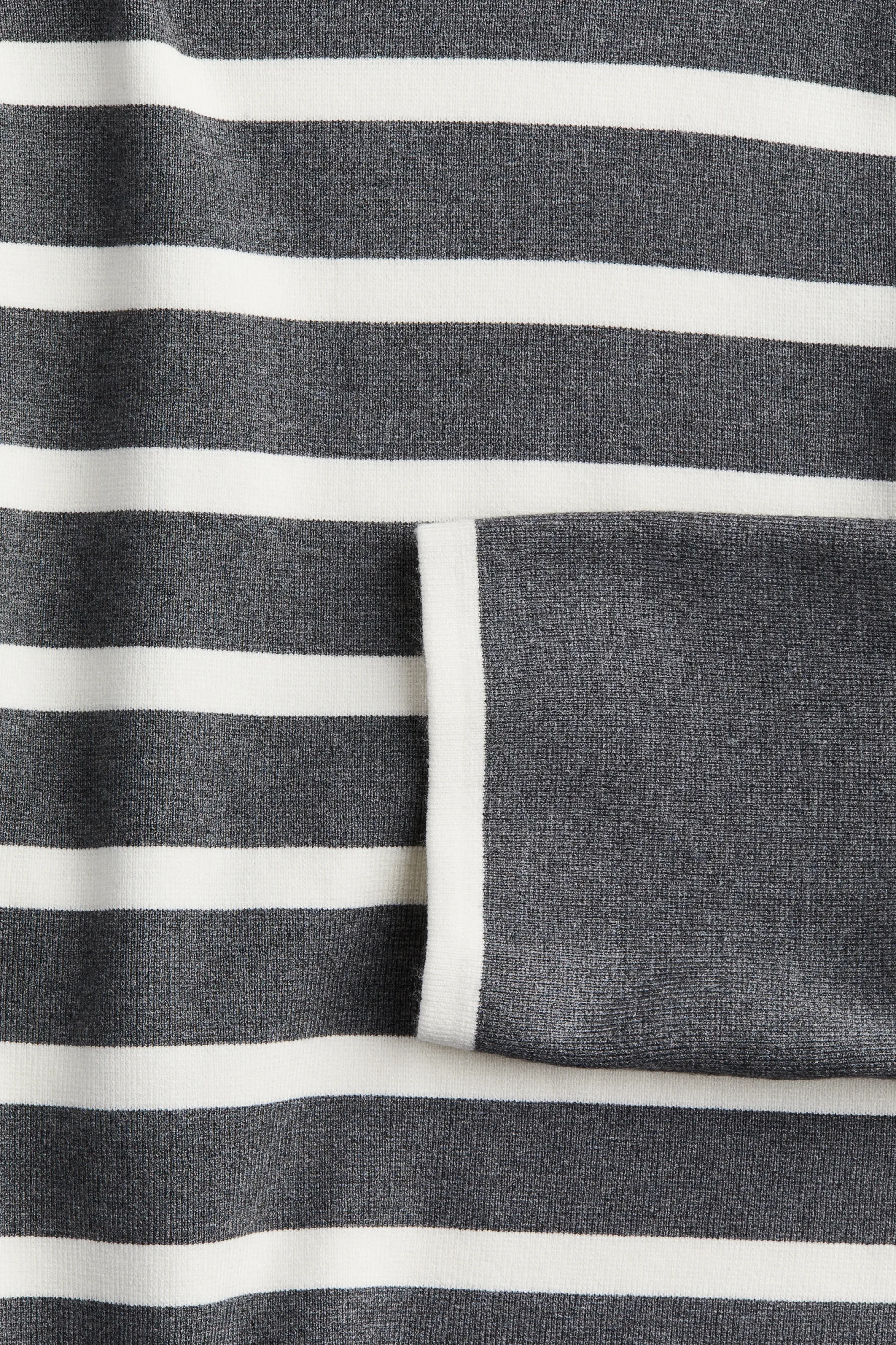 Pull à col cheminée - Gris chiné/rayé
