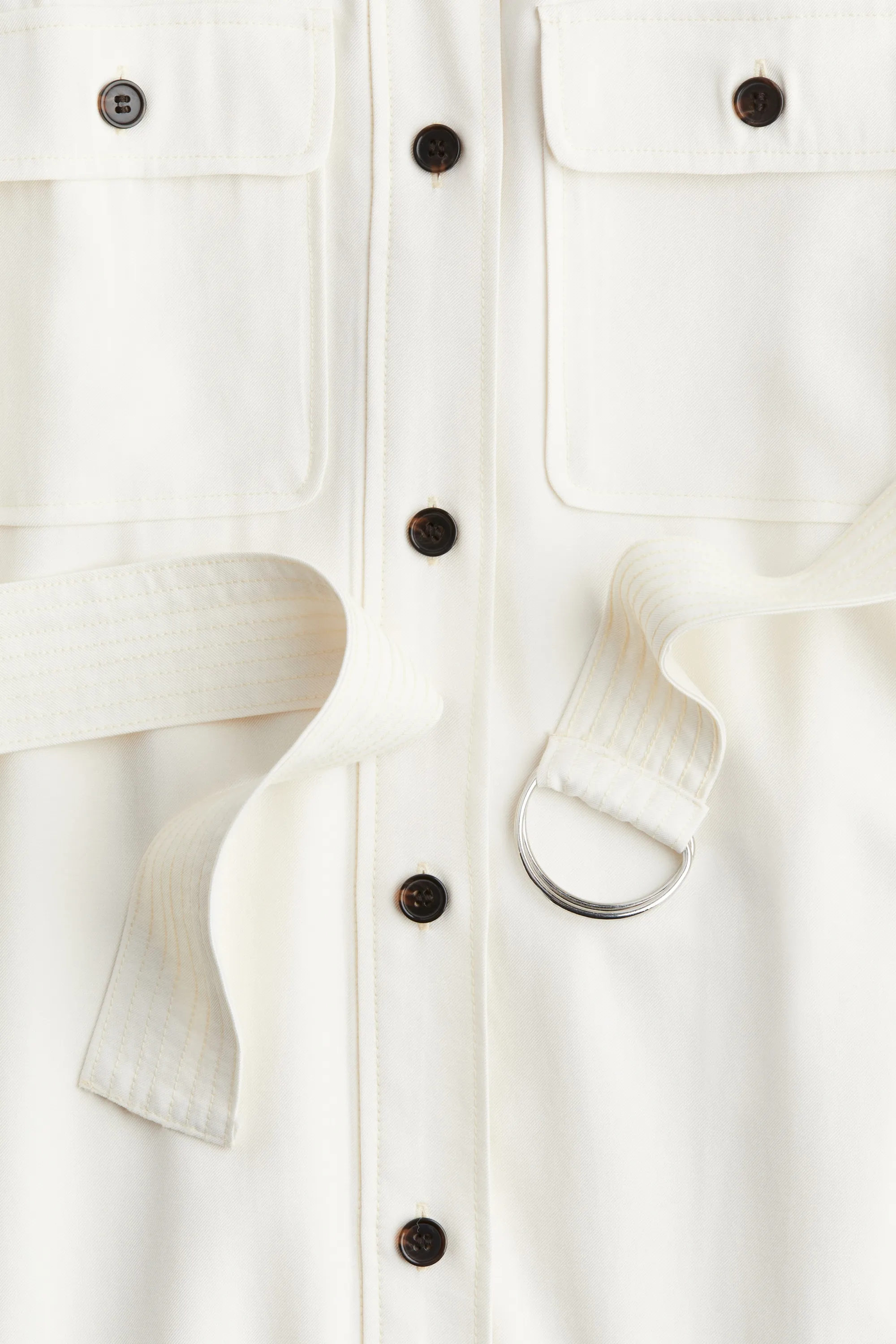 Robe chemise avec ceinture - Blanc