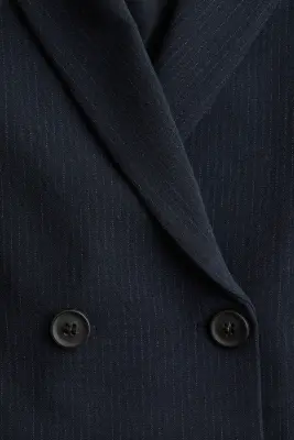 Blazer court à fermeture croisée - Bleu marine/rayures tennis — photo 5