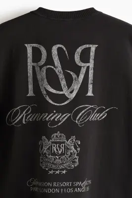 T-shirt imprimé Loose Fit - Noir/Running Club — photo 4