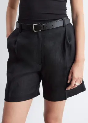 Short habillé en lin - Noir — photo 1