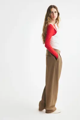 Pantalon chic en twill - Beige foncé — photo 4