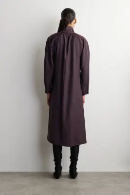 ROBE PORTEFEUILLE EN LAINE À COL CHÂLE - VIOLET — photo 3