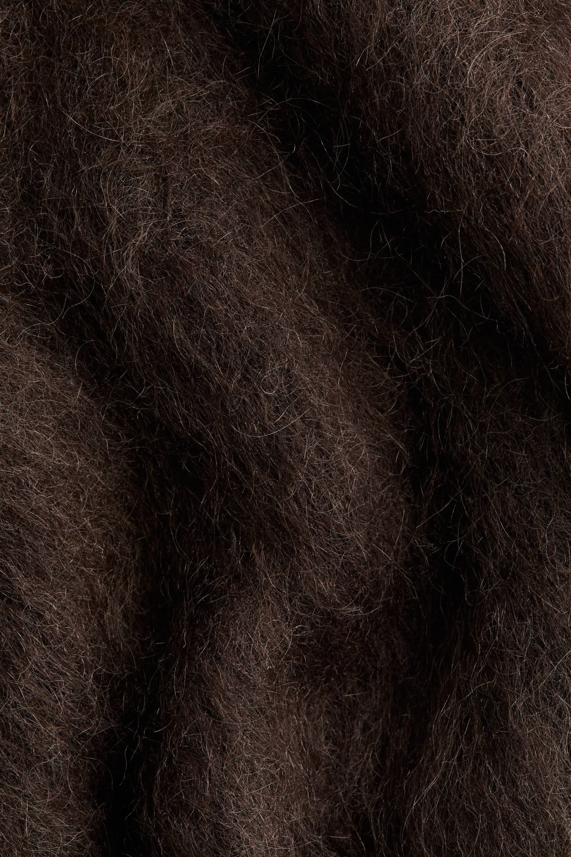 Pull sans manches en mohair mélangé - Marron foncé