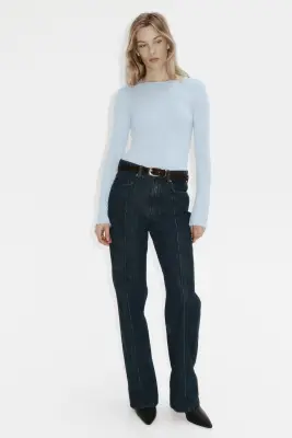 Top en laine - Bleu clair — photo 3