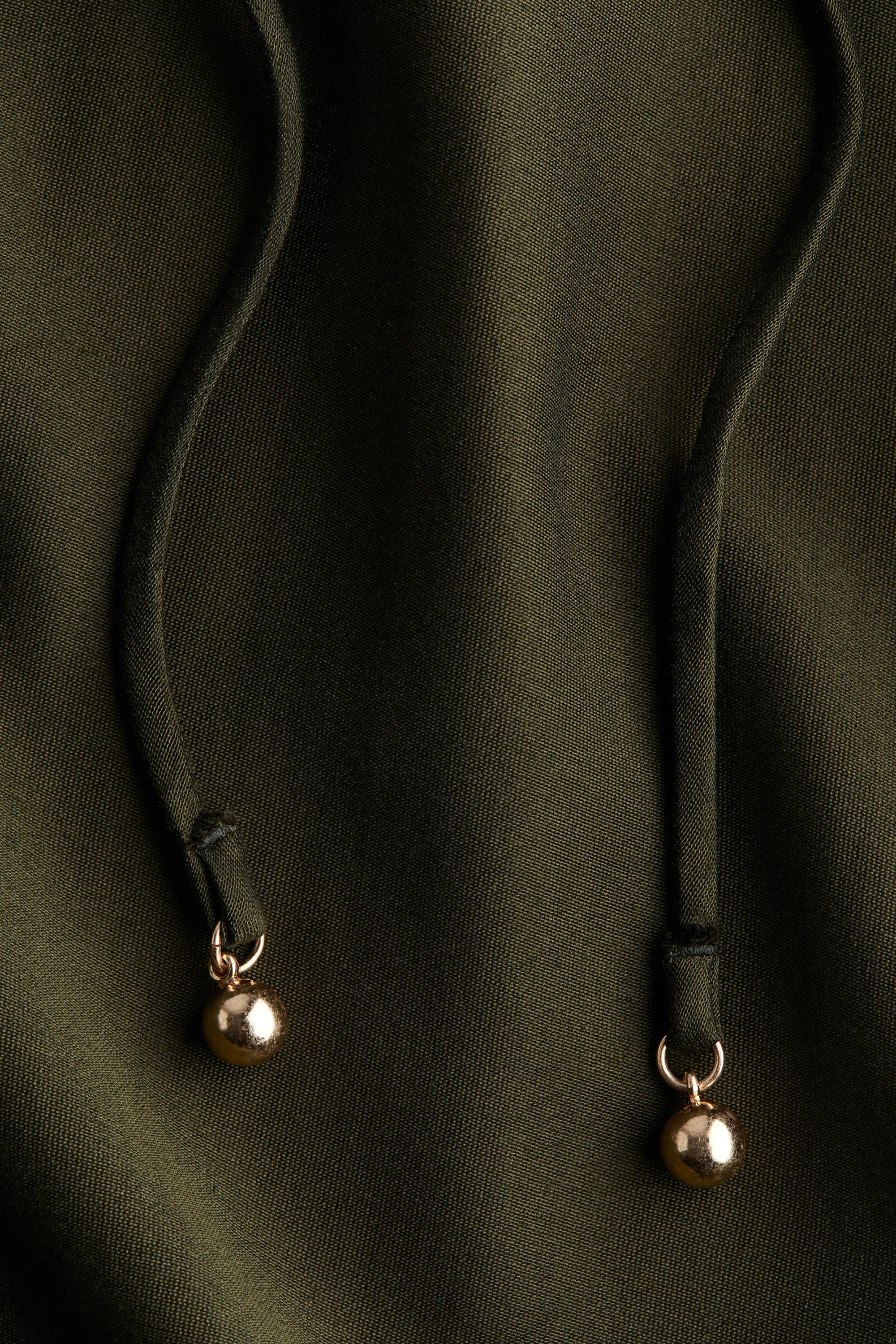 Robe à smocks - Vert kaki foncé