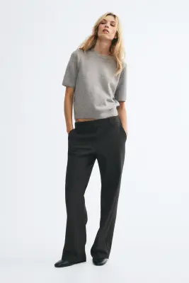 Pantalon chic en twill - Gris foncé — photo 2