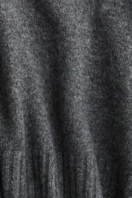 Pull en maille fine avec col - Gris foncé chiné — photo 4