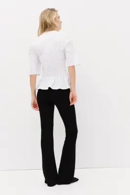 Pantalon évasé en jersey - Noir — photo 2