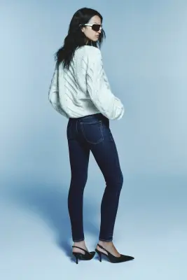 Skinny High Jeans - Bleu denim foncé — photo 2