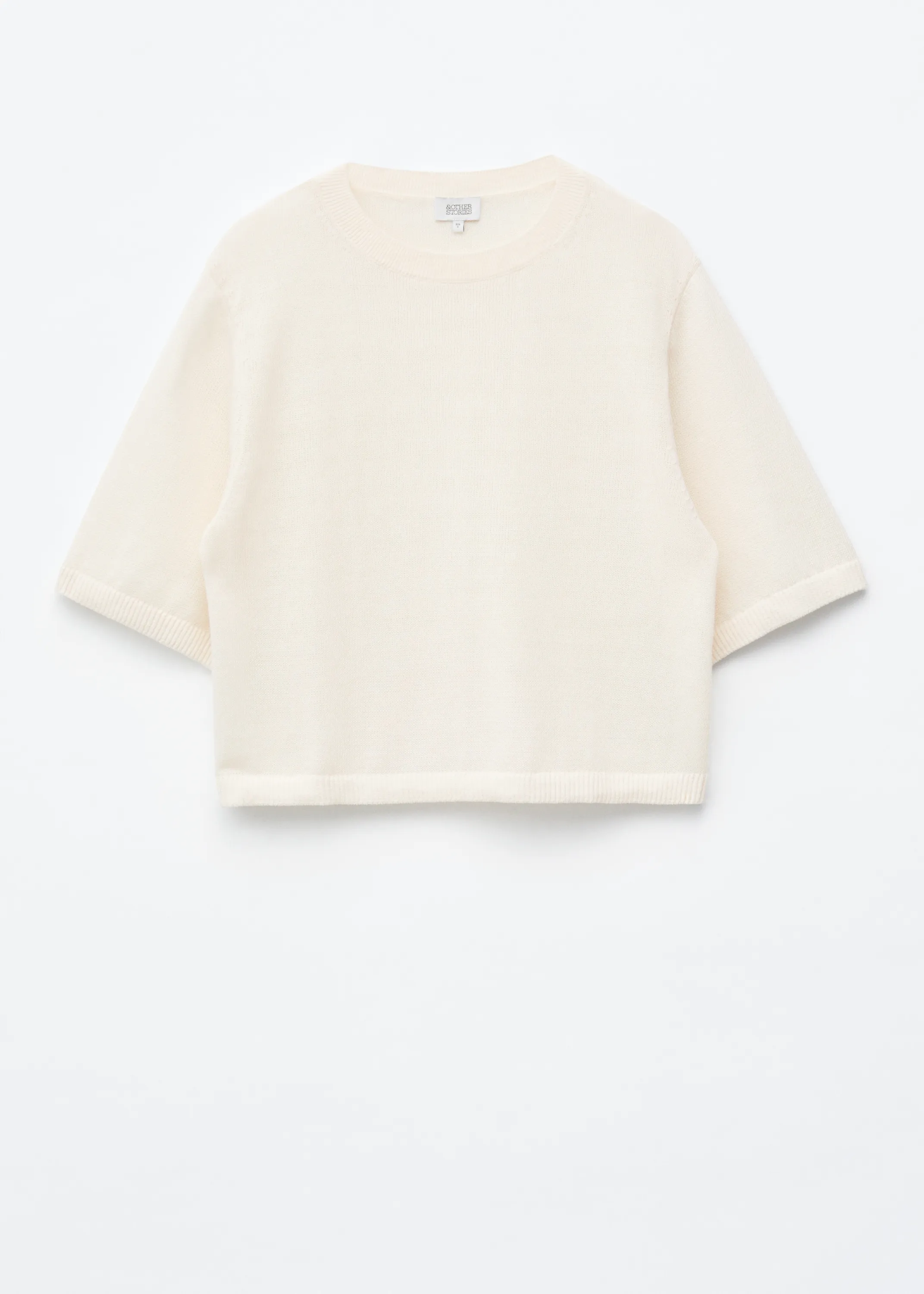 T-shirt en maille de coton - Écru