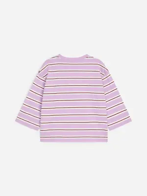 T-shirt à manches longues - Lilas/Rayures — photo 1
