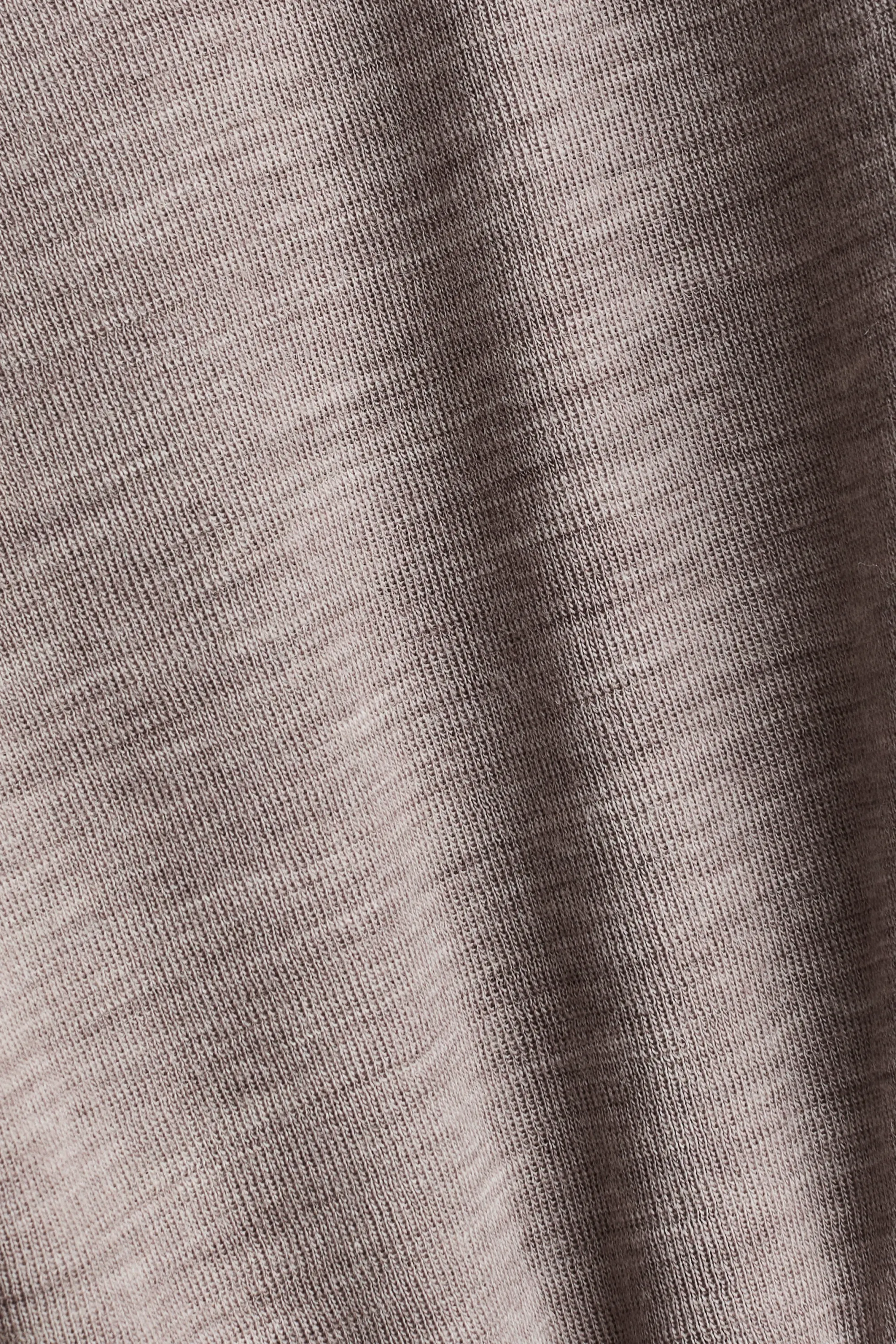 T-shirt en jersey de laine mérinos - Beige foncé